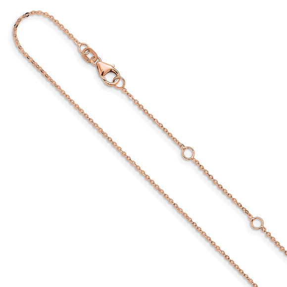 Leslies 14k Rose Gold 1 2mm Flat Cable 1in 1in Adjustable Chain